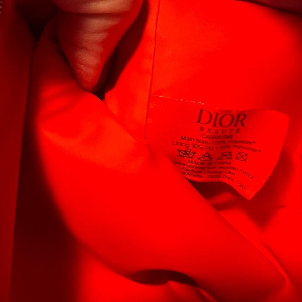 Dior Red Canvas Makeup Case Cosmetic Brushes Pouch New in Box - Picture 6 of 7